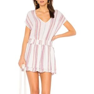 Rails Lucca Havana Stripe Dress Linen Small Mini